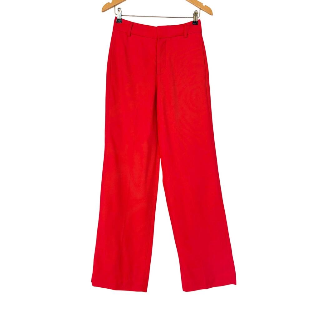 CO Collections $795 Red Wide Leg Tailored Trousers NWT- Size 0, Luxury Designer